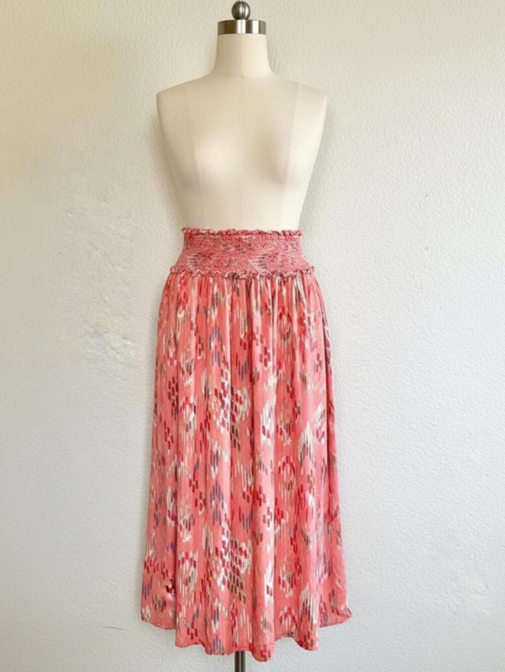 Spring summer cotton blend maxi / midi skirt skirt